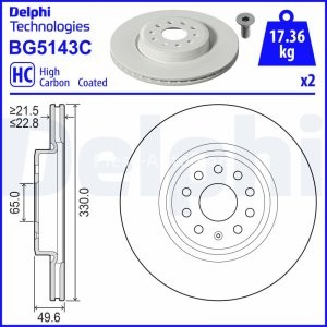 Set discuri frână DELPHI (2 buc.) ,față,  pentru:  VW ID.3 Electric 11.19-