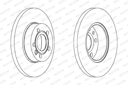 Set discuri frână FERODO (2 buc.) față, se potrivește: VW LT 28-46 II, TRANSPORTER T4 1.9D-2.8D 07.90-06.03 3