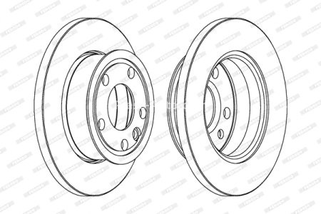 Set discuri frână FERODO (2 buc.) față, se potrivește: VW TRANSPORTER T4 1.8-2.5D 07.90-04.03 3