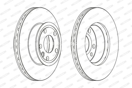 Set discuri frână FERODO (2 buc.) față, se potrivește: VW TRANSPORTER T4 1.8-2.5D 07.90-06.03 3