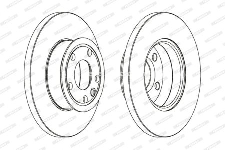 Set discuri frână FERODO (2 buc.) față, se potrivește: VW TRANSPORTER T4 1.9D/2.4D/2.5D 07.90-04.03