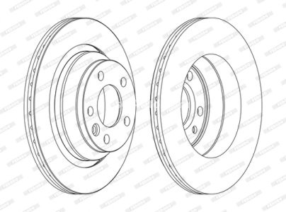 Set discuri frână FERODO (2 buc.) spate, se potrivește: VW CALIFORNIA T5 CAMPER, MULTIVAN T5, TOUAREG, TRANSPORTER T5 1.9D-5.0D 10.02-03.18