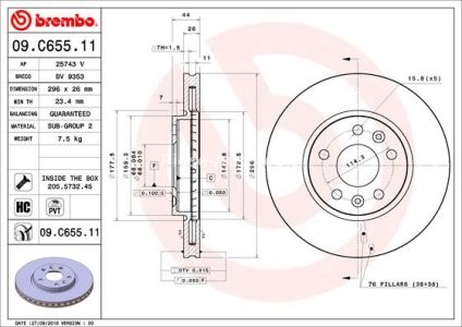 Disc frână BREMBO, față, pentru: MERCEDES CITAN TOURER (W420), CITAN/MINIVAN (W420), T (MPV); BMW 3 (E46); NISSAN QASHQAI III, TOWNSTAR, TOWNSTAR/MINIVAN 1.3-Electric 10.99- 1