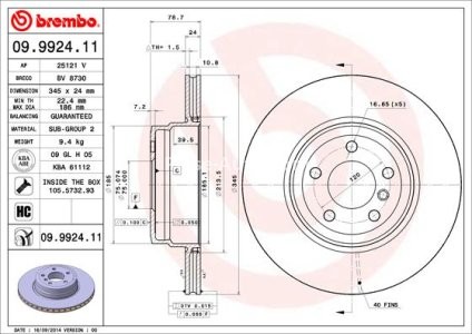 Disc frână BREMBO, spate,  (puternic carbonatat; cu suruburi) pentru: BMW X5 (E70), X5 (F15, F85), X6 (E71, E72), X6 (F16, F86) 3.0-4.8 10.06-07.19 3