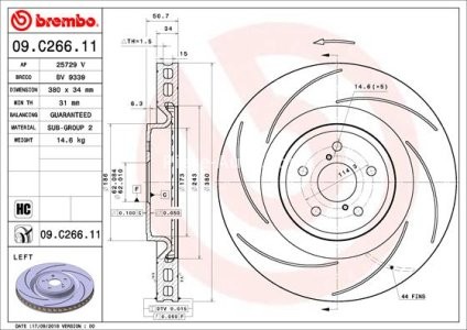 Disc frână BREMBO, față, stânga, pentru: LEXUS GS, RC 5.0 08.14- 3