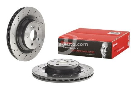 Disc frână BREMBO, spate,  pentru: MERCEDES CLS (C219), E T-MODEL (S211), E (W211) 5.4/5.5/6.2 10.02-12.10 3