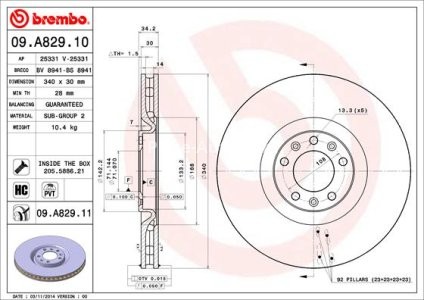 Disc frână BREMBO, față,  (puternic carbonatat; cu suruburi) pentru: PEUGEOT RCZ 1.6/2.0D 03.10-12.15 3