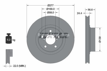 Disc frână TEXTAR, față, pentru: SUBARU BRZ, FORESTER, IMPREZA, LEGACY I, LEGACY II, LEGACY III, LEGACY IV, LEGACY OUTBACK, LEGACY V, OUTBACK; TOYOTA GT 86 1.5-2.5 01.89-