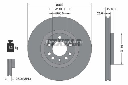 Disc frână TEXTAR, față, pentru: OPEL ADAM, ASTRA G, ASTRA H, ASTRA H CLASSIC, ASTRA H GTC, ASTRA H/KOMBI, CORSA D, CORSA E, CORSA E/HATCHBACK, MERIVA A, MERIVA B, VECTRA B, ZAFIRA A 1.0-3.0D 09.95-
