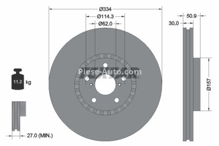Disc frână TEXTAR, față, dreapta,  pentru: LEXUS GS, IS III, RC 2.0-4.6 04.05- 3