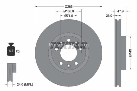 Disc frână TEXTAR, față, pentru: OPEL ASTRA L; PEUGEOT 308 II, 308 III, 308 II/KOMBI, 308/HATCHBACK 1.2-Electric 09.13-