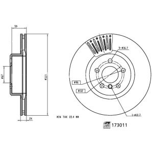 Disc frână FEBI, față, pentru: BMW 3 (G20, G80, G28), 4 (G22, G82), 5 (G30, F90), 5 (G31), X3 (G01), X3 (G01, F97), X4 (G02, F98), Z4 (G29); TOYOTA SUPRA 1.6-3.0DH 09.16-