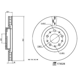 Disc frână FEBI, față, pentru: FIAT TIPO 1.4/1.4LPG/1.6D 10.15-