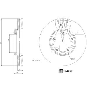 Disc frână FEBI, față, pentru: FORD TOURNEO CUSTOM V362, TRANSIT CUSTOM V362, TRANSIT V363 1.0H-2.2D 04.12-