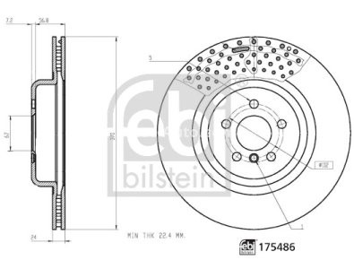 Disc frână FEBI, spate, pentru: BMW 7 (G11, G12), 8 (G14, F91), 8 (G15, F92), X4 (G02, F98), X5 (G05), X5 (G05, F95) 2.0-4.4 07.15- 2