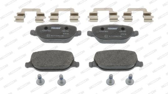 Set placuțe frână FERODO, spate, (cu suruburi de ghidare), pentru: ALFA ROMEO 159, BRERA, SPIDER; LANCIA DELTA III, THESIS; TOYOTA HIACE IV 1.8-3.2 07.98-08.14 2