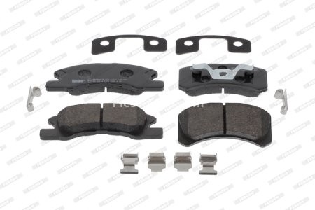 Set placuțe frână FERODO, față, pentru: DAIHATSU CUORE V, CUORE VI, CUORE VII, TREVIS; MITSUBISHI MIRAGE / SPACE STAR VI, MIRAGE VI 0.7/1.0/1.2 11.98- 3