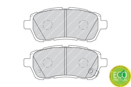 Set placuțe frână FERODO, față, pentru: DAIHATSU SIRION; FORD FIESTA VI; MAZDA 2; SUZUKI SWIFT V 1.0-1.6D 01.05- 3