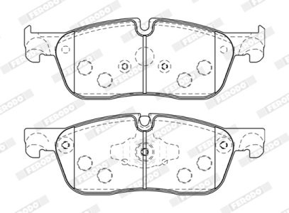 Set placuțe frână FERODO, față, pentru: JAGUAR F-PACE, XE, XF II, XF SPORTBRAKE; LAND ROVER RANGE ROVER VELAR 2.0-5.0 03.15-