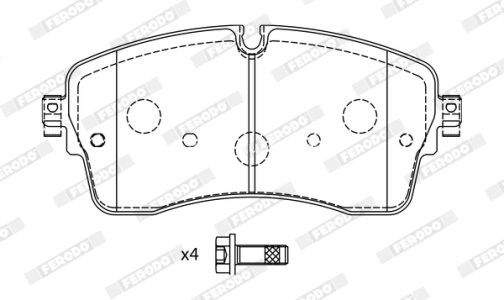 Set placuțe frână FERODO, față, pentru: JAGUAR E-PACE; LAND ROVER DEFENDER, DISCOVERY SPORT, DISCOVERY V, RANGE ROVER EVOQUE, RANGE ROVER IV, RANGE ROVER SPORT II 1.5H-5.0 06.11-