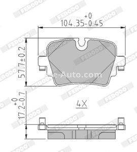 Set placuțe frână FERODO, spate, pentru: JAGUAR F-TYPE, XJ 2.0-5.0 10.09-
