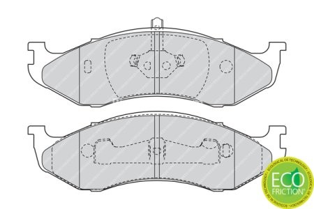 Set placuțe frână FERODO, față, pentru: JEEP CHEROKEE, COMANCHE, GRAND CHEROKEE I, WRANGLER I, WRANGLER II; KIA CARNIVAL I, CARNIVAL II 2.1D-5.9 10.84-04.07 3