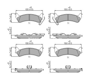 Set placuțe frână FERODO, spate, pentru: JEEP GRAND CHEROKEE I 2.5D-5.9 09.91-04.99