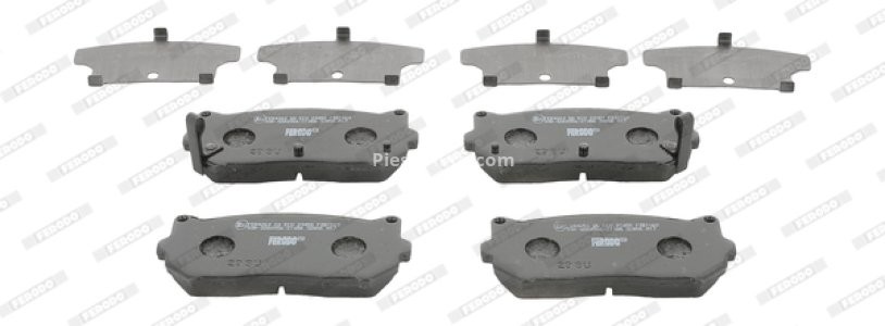 Set placuțe frână FERODO, spate, pentru: KIA CARENS I, CARENS II, CERATO I, CLARUS, SEPHIA II, SHUMA, SHUMA I, SHUMA II 1.5-2.0D 03.96-