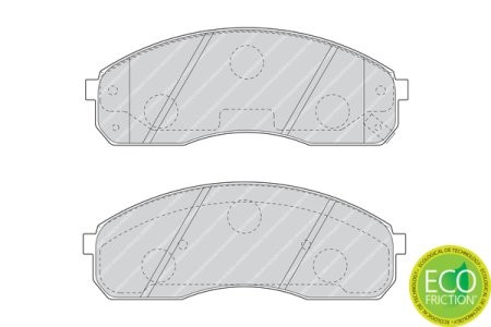 Set placuțe frână FERODO, față, pentru: KIA BESTA, CARNIVAL I, CARNIVAL II, PREGIO 2.5-3.5 10.97- 3