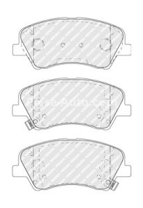 Set placuțe frână FERODO, față, pentru: KIA RIO IV, STONIC 1.0-1.6D 01.17-