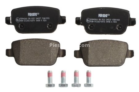 Set placuțe frână FERODO, spate, (cu suruburi de ghidare), pentru: LAND ROVER FREELANDER 2 2.2D 10.06-10.14