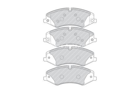 Set placuțe frână FERODO, față, (cu suplimente; (EN) with torsion damper), pentru: LAND ROVER DEFENDER, DISCOVERY IV, DISCOVERY V, RANGE ROVER III, RANGE ROVER IV, RANGE ROVER SPORT I 2.0-5.0 03.02- 3
