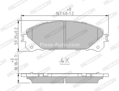 Set placuțe frână FERODO, față, pentru: LEXUS NX, RX; TOYOTA CAMRY, HIGHLANDER, HIGHLANDER / KLUGER, RAV 4 IV, RAV 4 V 2.0-3.5H 05.07-
