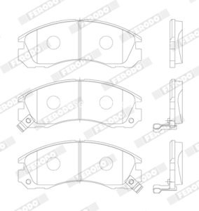 Set placuțe frână FERODO, față, pentru: MITSUBISHI 3000 GT, DELICA / SPACE GEAR, ECLIPSE II, GALANT VII, GALANT VIII, L200, L400, LANCER IV, LANCER V, LANCER VI, LANCER VII 1.6-3.5 01.83- 3