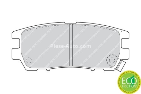 Set placuțe frână FERODO, spate, pentru: MITSUBISHI DELICA / SPACE GEAR, ECLIPSE III, ECLIPSE IV, L400, PAJERO CLASSIC, PAJERO I, PAJERO II, PAJERO SPORT I 2.0-3.8 11.89- 3