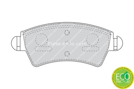 Set placuțe frână FERODO, față, (cu suruburi de ghidare), pentru: PEUGEOT 206, 306 1.6-2.0D 05.93-09.09 3