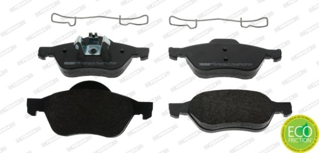 Set placuțe frână FERODO, față, pentru: RENAULT CLIO III, LAGUNA, MEGANE II, MEGANE II/KOMBI, SCENIC II 1.4-2.0D 09.02-