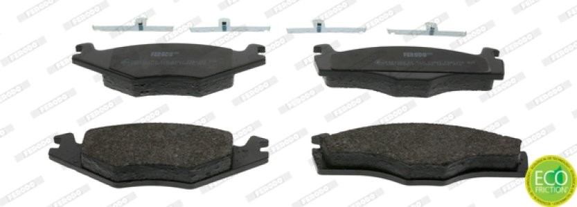 Set placuțe frână FERODO, față, pentru: SEAT CORDOBA, CORDOBA VARIO, CORDOBA VARIO/KOMBI, IBIZA II; VW POLO, POLO CLASSIC, POLO II, POLO III, POLO III CLASSIC, POLO/HATCHBACK 1.0-1.9D 10.81-12.02