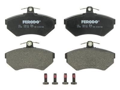 Set placuțe frână FERODO, față, (cu suruburi de ghidare), pentru: SEAT AROSA, CORDOBA, CORDOBA VARIO, CORDOBA VARIO/KOMBI, IBIZA II, INCA, TOLEDO I 1.4-2.8 05.91-07.05