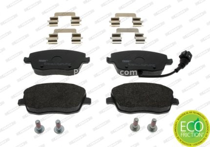 Set placuțe frână FERODO, față, (cu suruburi de ghidare), pentru: SEAT CORDOBA; SKODA FABIA II, ROOMSTER, ROOMSTER PRAKTIK; VW POLO, POLO IV 1.2-2.0 09.02-