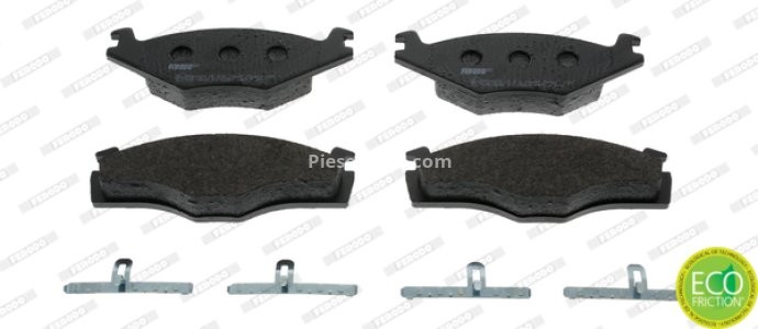 Set placuțe frână FERODO, față, pentru: SEAT CORDOBA, CORDOBA VARIO, IBIZA II, INCA, TOLEDO I; VW CADDY I, GOLF I, GOLF II, GOLF III, JETTA I, JETTA II, PASSAT B1, PASSAT B2 1.0-2.8 04.74-06.03