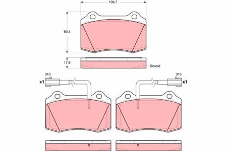 Set plăcuțe frână TRW, față, pentru: ALFA ROMEO 147, 156; FERRARI 360 3.2/3.6 03.99-03.10