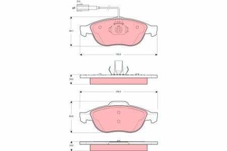 Set plăcuțe frână TRW, față, pentru: ALFA ROMEO 147, 156; LANCIA LYBRA 1.6-2.0 02.97-03.10