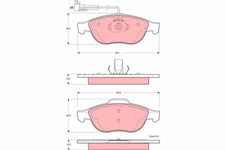 Set plăcuțe frână TRW, față, pentru: ALFA ROMEO 156 1.6-2.5 02.97-09.05