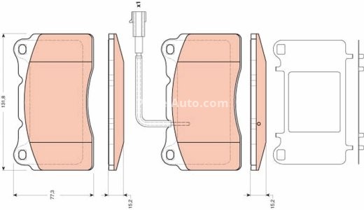 Set plăcuțe frână TRW, față, pentru: ALFA ROMEO 156 1.9D 07.04-05.06