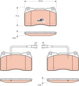 Set plăcuțe frână TRW, față, pentru: ALFA ROMEO 159, BRERA, GIULIETTA, GIULIETTA/HATCHBACK, SPIDER; LANCIA KAPPA 1.4-3.2 10.94-12.20