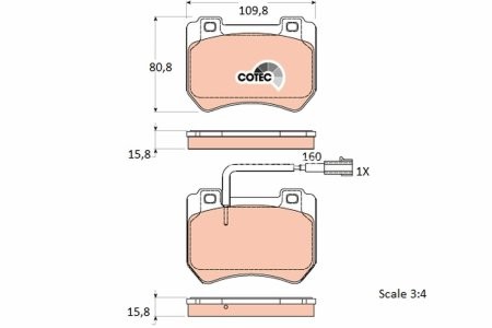 Set plăcuțe frână TRW, față, pentru: ALFA ROMEO 159, BRERA, SPIDER 1.8-2.2 06.05-11.11