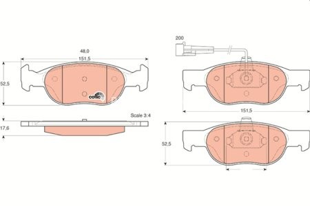 Set plăcuțe frână TRW, față, pentru: ALFA ROMEO 33; FIAT BRAVA, BRAVO I, MAREA, PUNTO; LANCIA DELTA II 1.2-1.9D 07.90-04.06