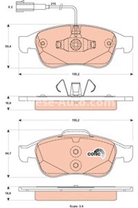 Set plăcuțe frână TRW, față, pentru: ALFA ROMEO GIULIETTA 1.4/1.4LPG/1.6D 04.10-12.20