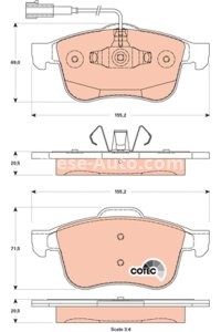 Set plăcuțe frână TRW, față, pentru: ALFA ROMEO GIULIETTA, GIULIETTA/HATCHBACK 1.4-2.0D 04.10-12.20